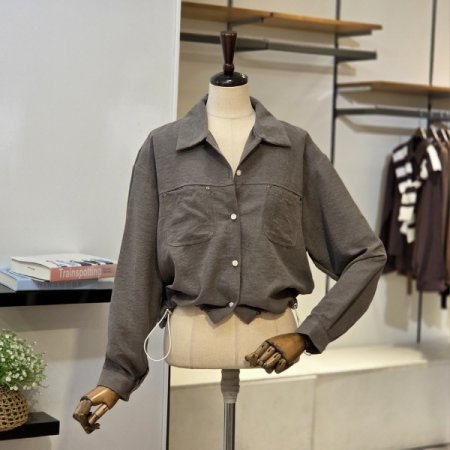 더블 포켓 스트링 셔츠