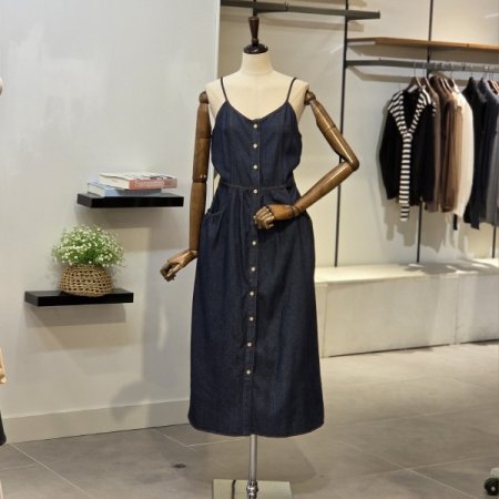 포켓 나시 데님 원피스