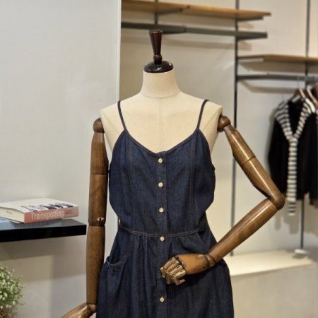 포켓 나시 데님 원피스