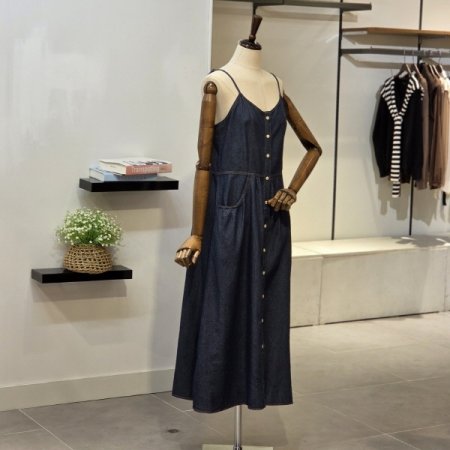 포켓 나시 데님 원피스