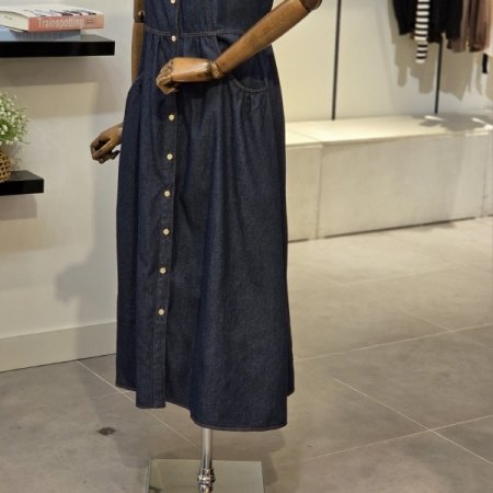 포켓 나시 데님 원피스