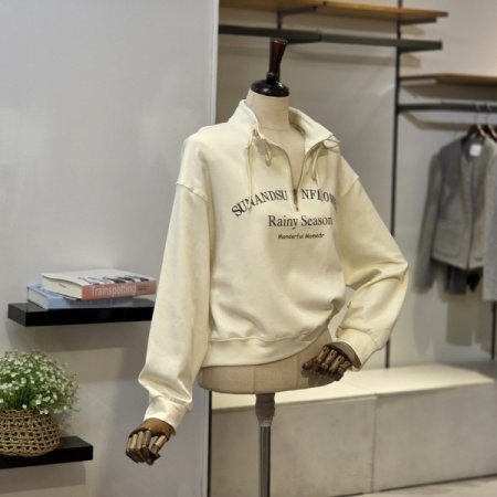 스트링 반집업 맨투맨