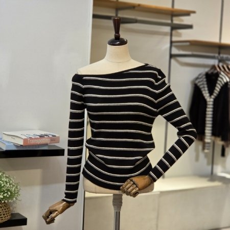 언발 골지 단가라 니트