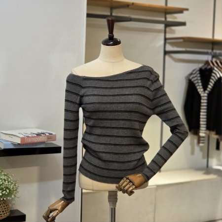 언발 골지 단가라 니트