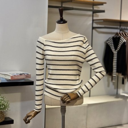 언발 골지 단가라 니트