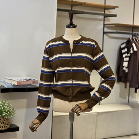 더블 라인 니트 가디건