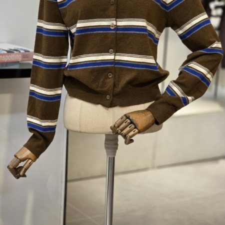 더블 라인 니트 가디건