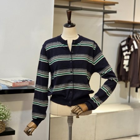 더블 라인 니트 가디건