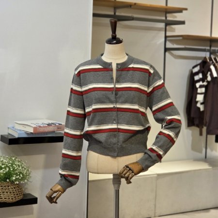 더블 라인 니트 가디건