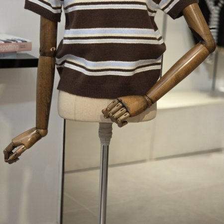 라이크 반팔 단가라 니트