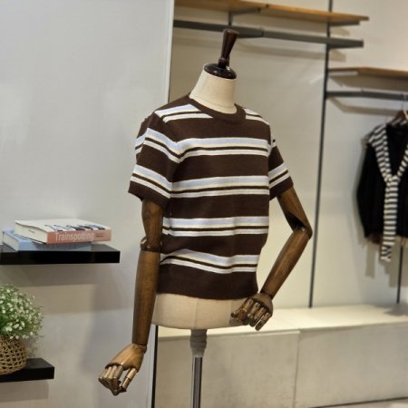 라이크 반팔 단가라 니트