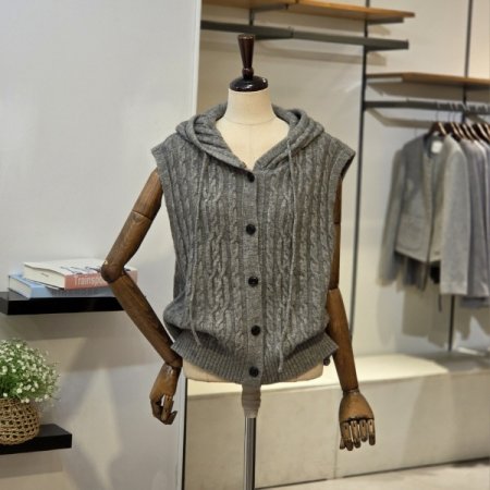 꽈배기 후디 조끼