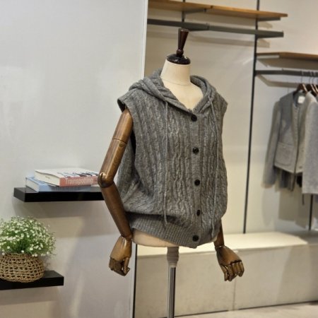 꽈배기 후디 조끼