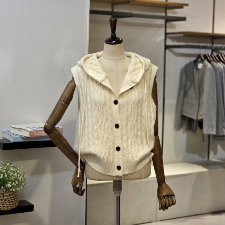 꽈배기 후디 조끼