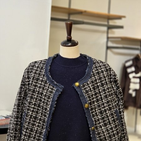 트위드 스냅 자켓