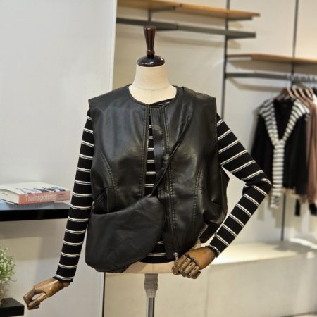 레더 조끼 가방 세트