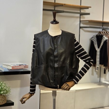 레더 조끼 가방 세트