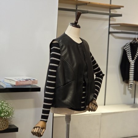 레더 조끼 가방 세트