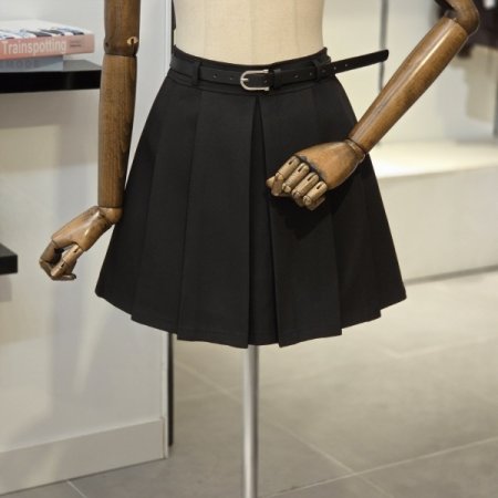 벨트 플리츠 스커트