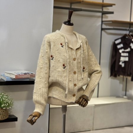 튤립 리본 가디건