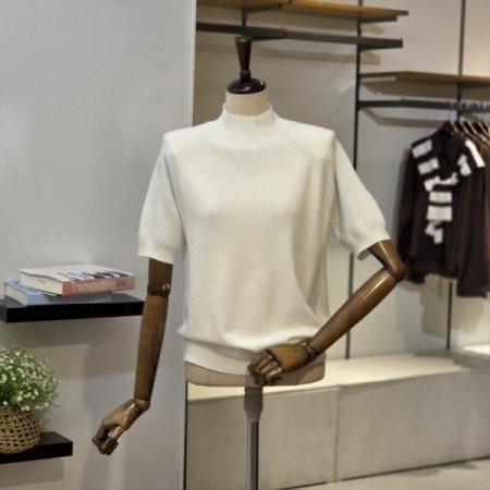 반목 5부 소매 홀가먼트 니트