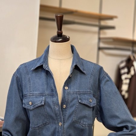 실버단추 데님 남방