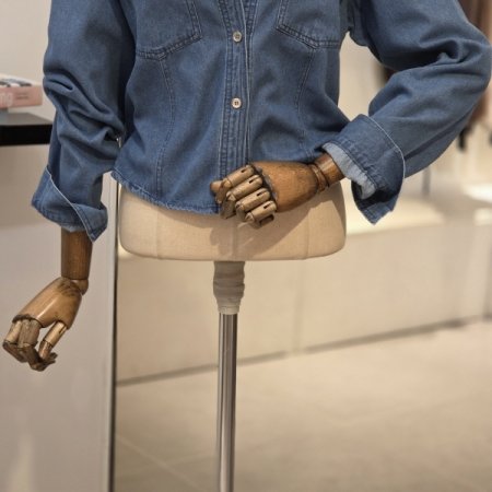 실버단추 데님 남방