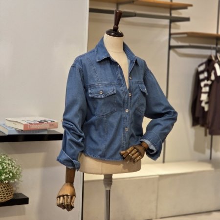 실버단추 데님 남방