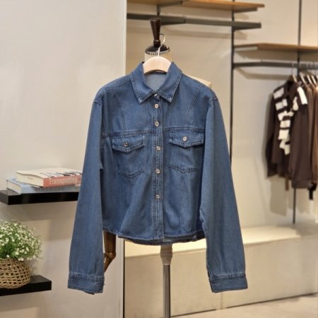 실버단추 데님 남방