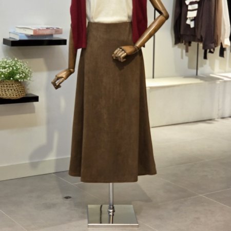 스웨이드 A라인 스커트