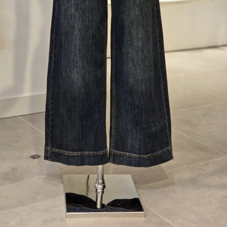 벨트 진청 일자통 데님팬츠