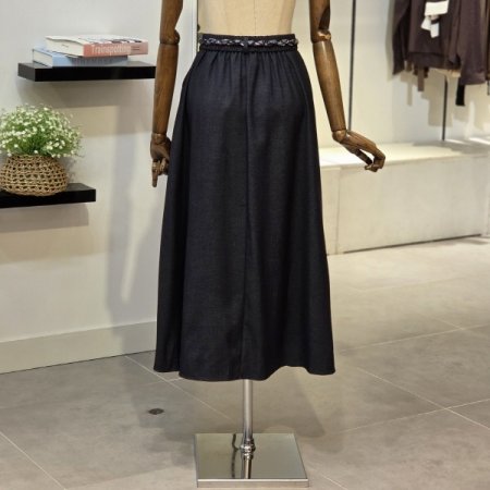 엔틱 벨트 데님 스커트