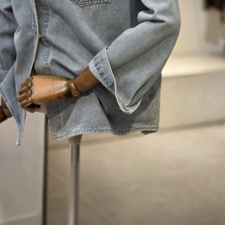 워싱 박시 데님 셔츠