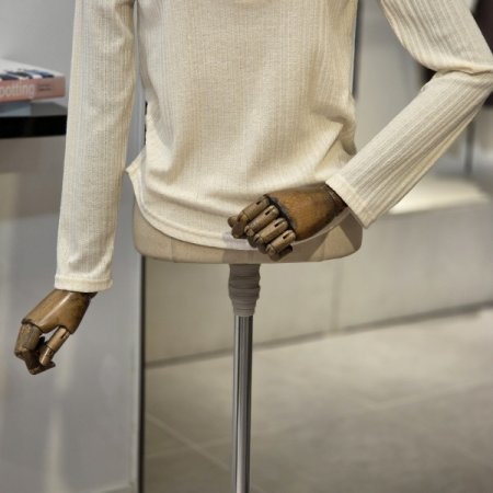 버튼 골지 티셔츠