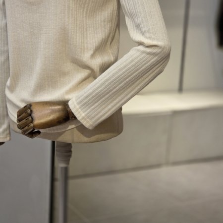 버튼 골지 티셔츠