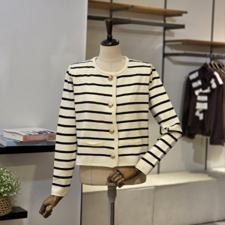 자켓형 스트라이프 가디건