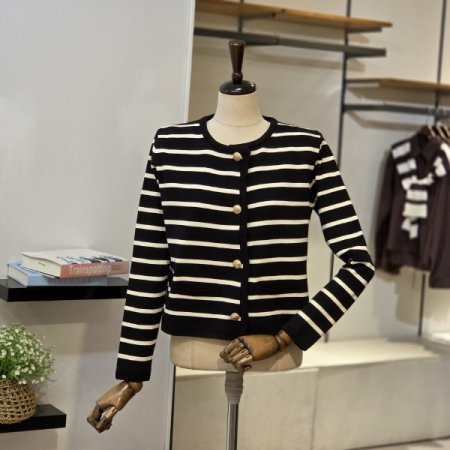 자켓형 스트라이프 가디건