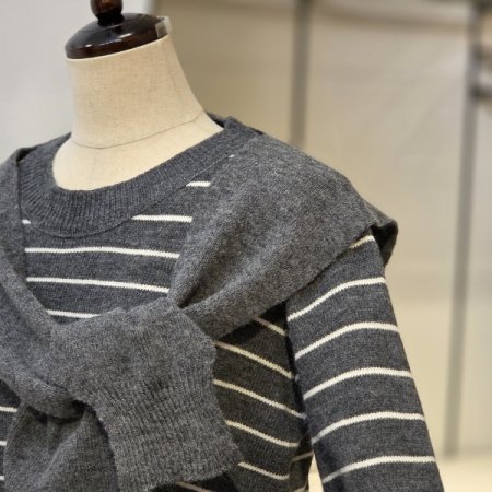 단가라 니트 케이프 세트