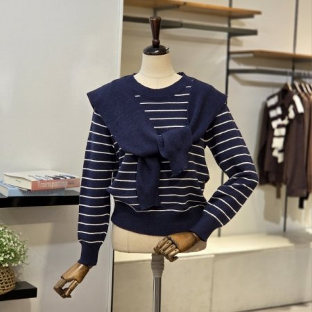 단가라 니트 케이프 세트