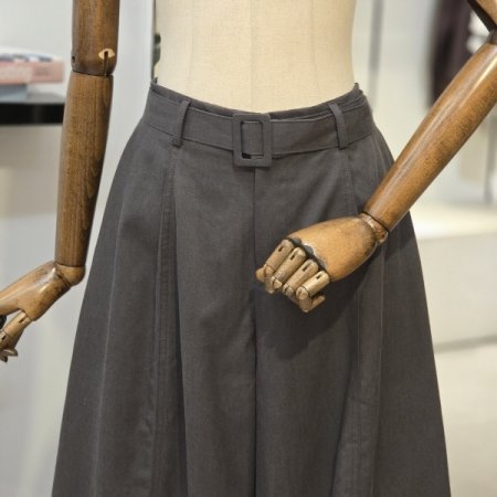 벨트 아웃 와이드 팬츠