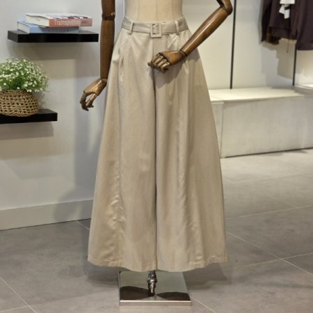 벨트 아웃 와이드 팬츠