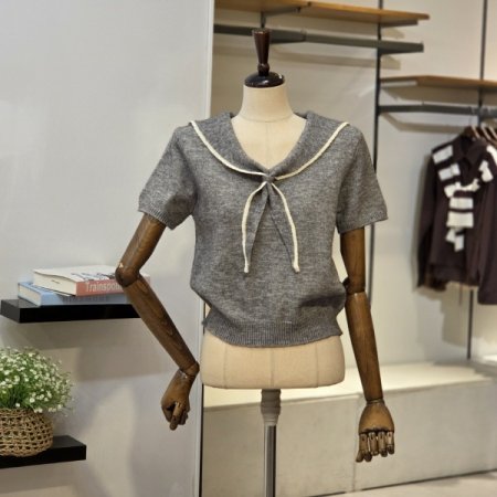 세일러 반팔 니트