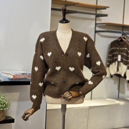 하트 패턴 가디건