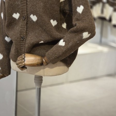 하트 패턴 가디건