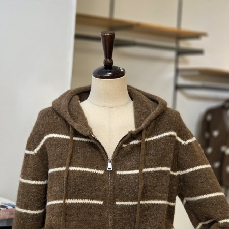 와이디 후드 니트 가디건