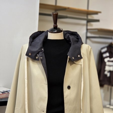 후드 탈부착 하프 코트