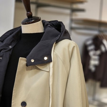 후드 탈부착 하프 코트