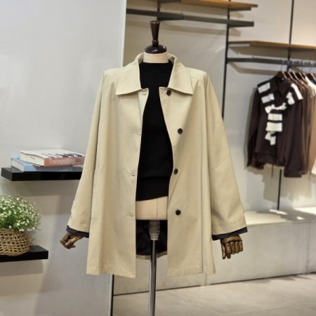 후드 탈부착 하프 코트