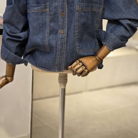 빅포켓 박시 데님 셔츠