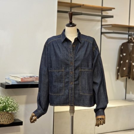 빅포켓 박시 데님 셔츠